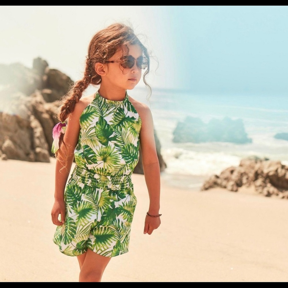 Janie and Jack Palm Leaf Romper